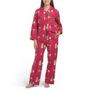CRAFTED BY MAHOGANY Mauve 2pc Wine Tasting Pajama Set